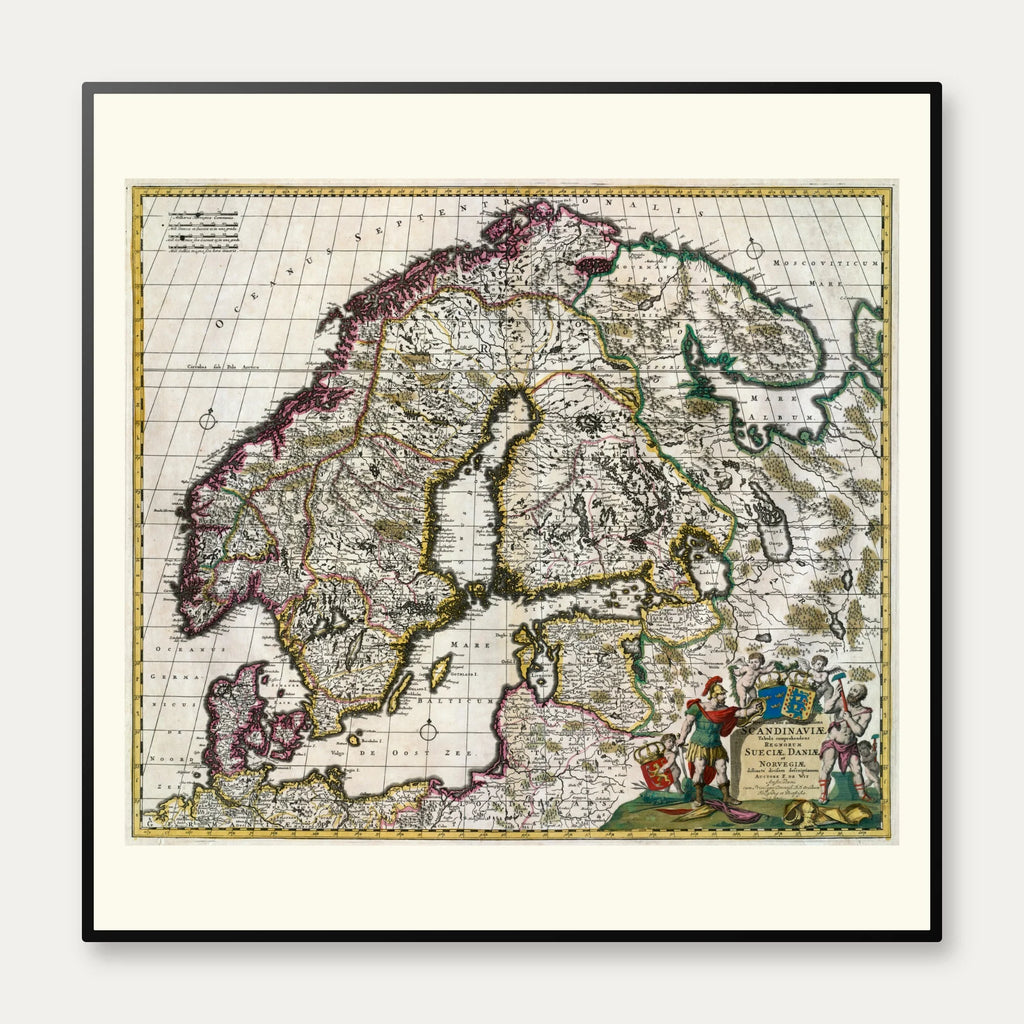 Skandinavien 1680 - Kort og Plakat – billede 1