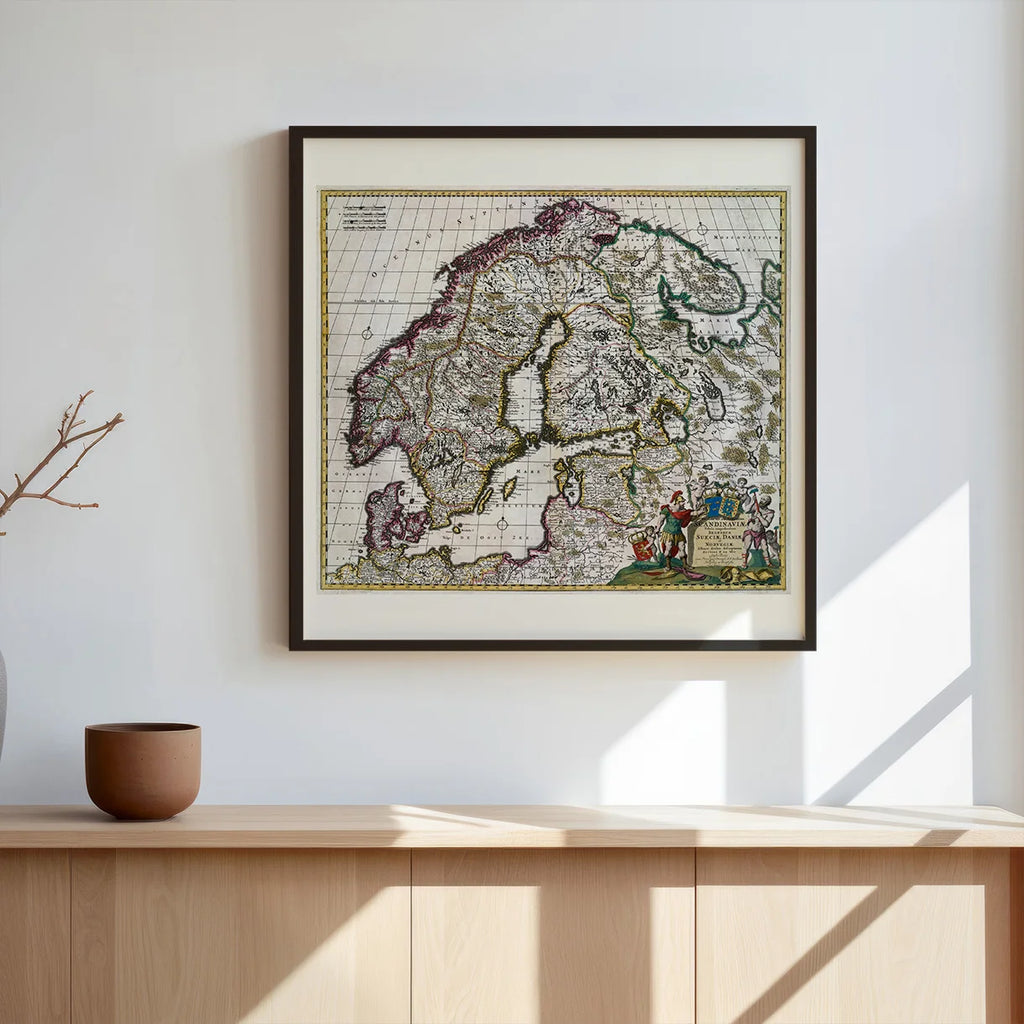 Skandinavien 1680 - Kort og Plakat – billede 3