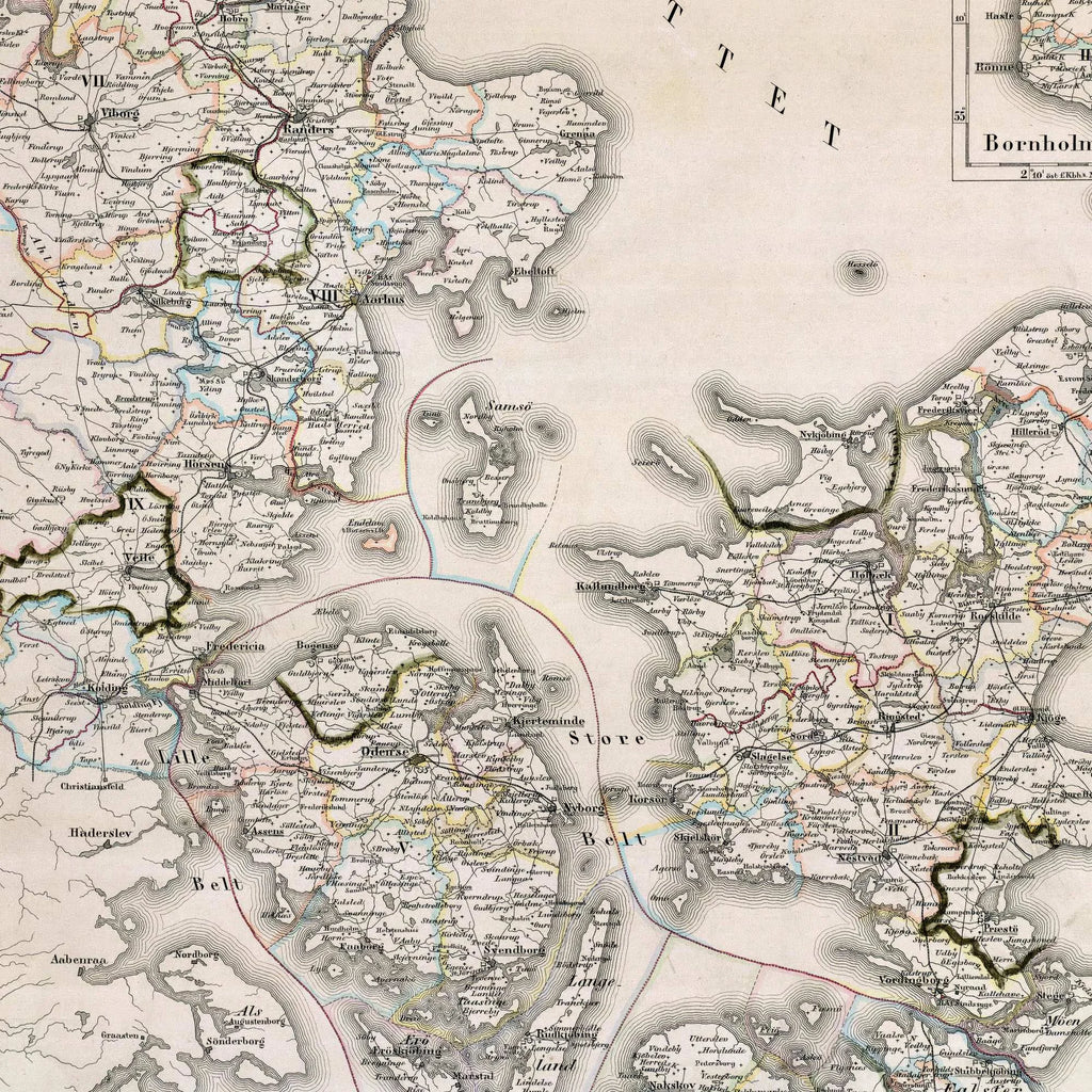 Medicinalkort over Danmark 1873 - 55×68 cm – billede 4