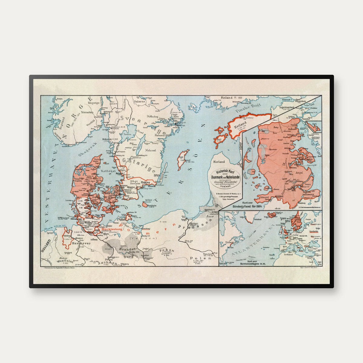 Danmark & naboerne 1898 - Kort og plakat – billede 1