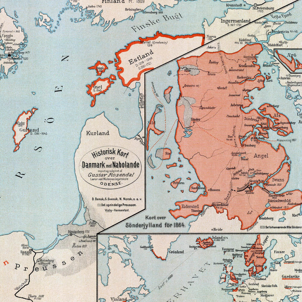 Danmark & naboerne 1898 - Kort og plakat – billede 3