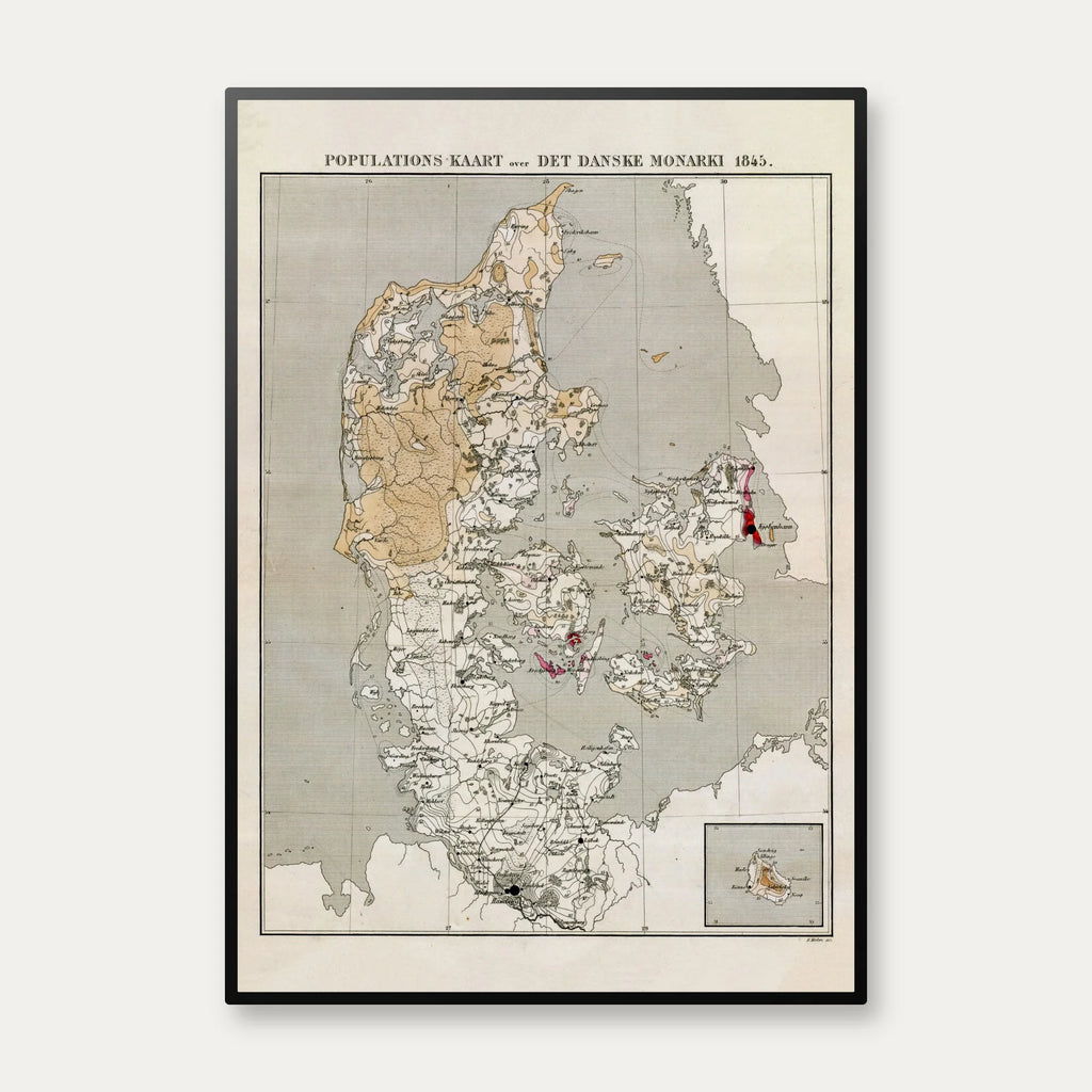 Det danske Monarki 1845 - Demografikort – billede 1