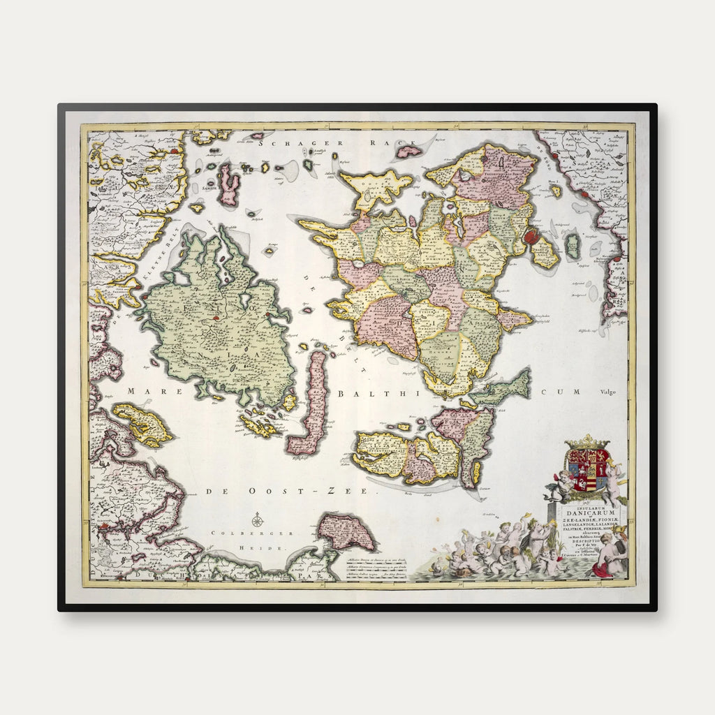 De danske øer 1710 - 65×55 cm – billede 1