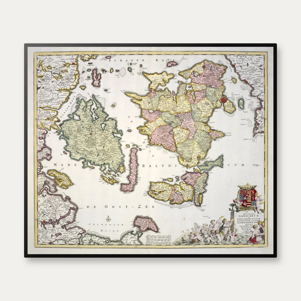 De danske øer 1710 - 65×55 cm – billede 1