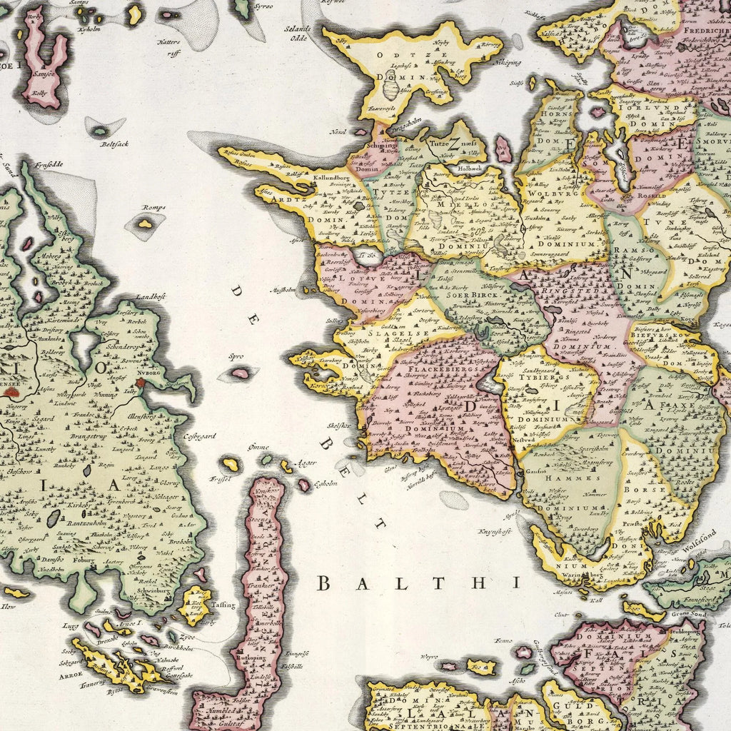 De danske øer 1710 - 65×55 cm – billede 4