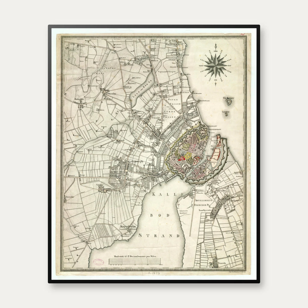 Kort over København 1846 - 55×67 cm – billede 1