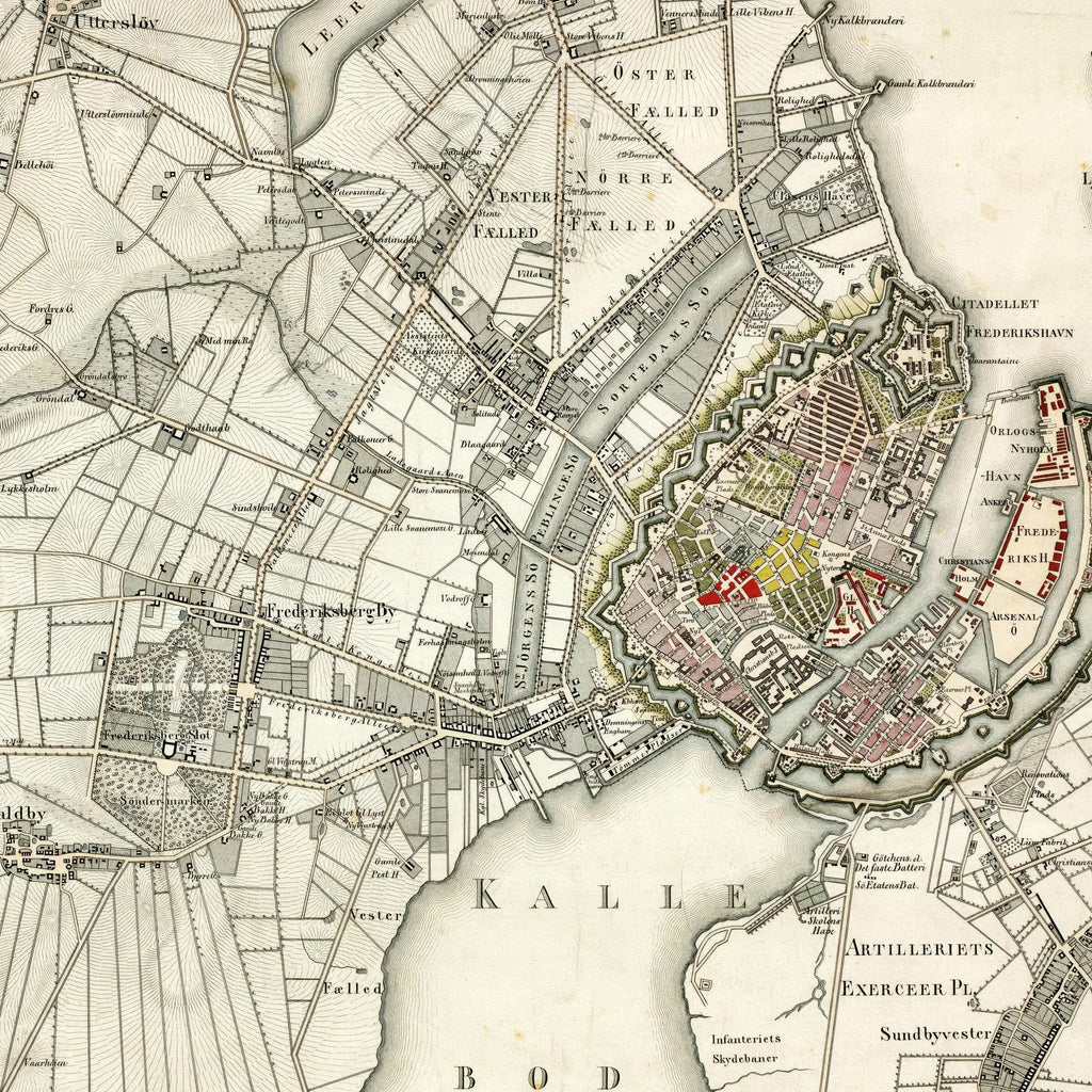 Kort over København 1846 - 55×67 cm – billede 4