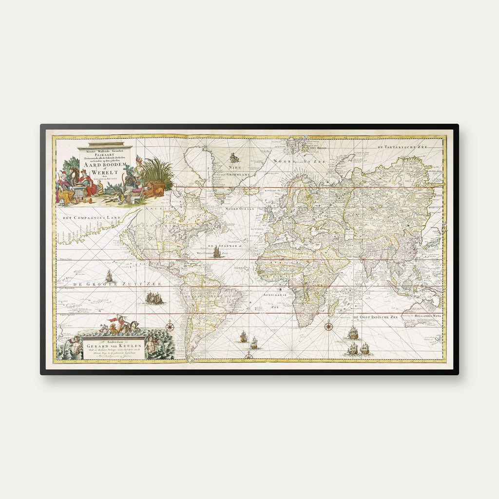 Verdens kyster 1690-710 - Søkort - 75×45 cm – billede 1