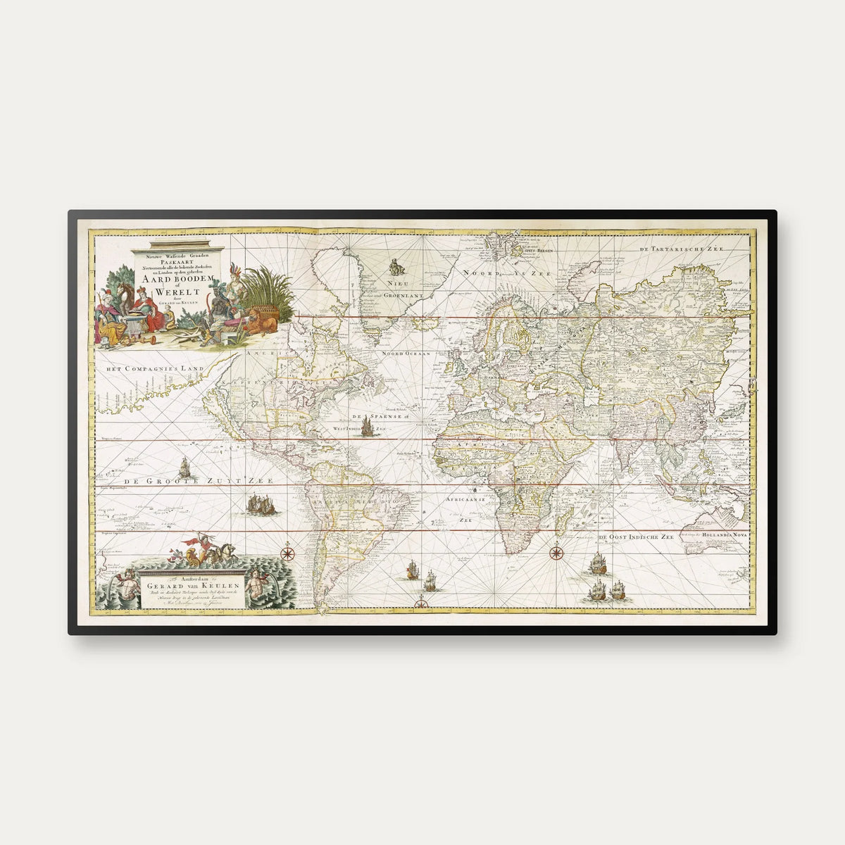 Verdens kyster 1690-710 - Søkort - 75×45 cm – billede 1