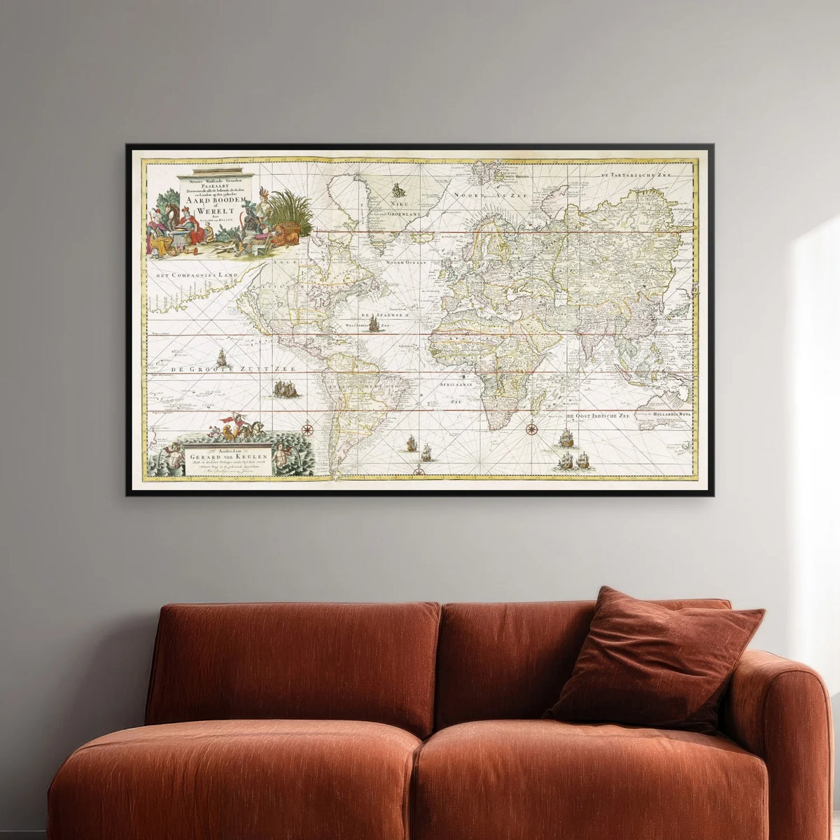 Verdens kyster 1690-710 - Søkort - 75×45 cm – billede 2