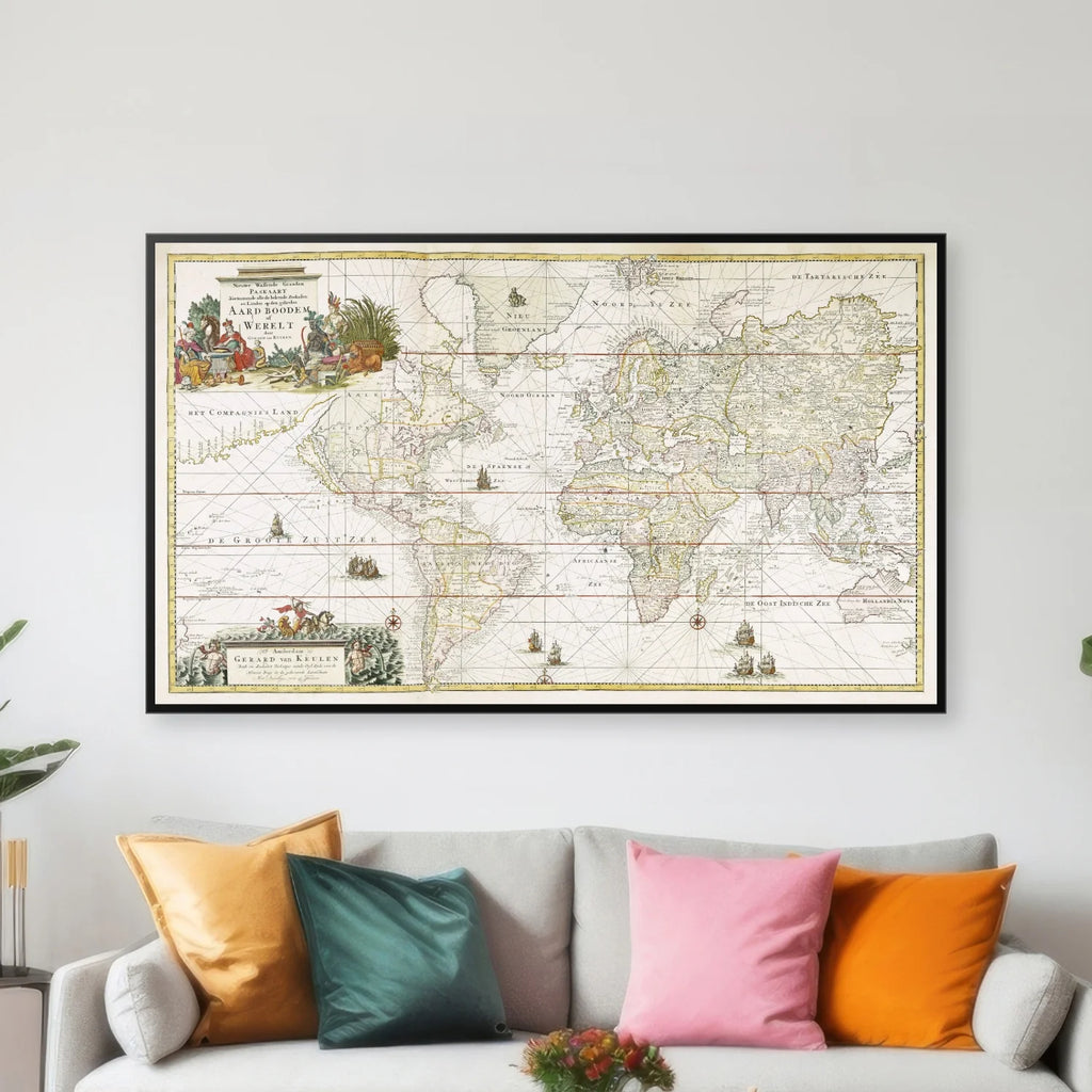 Verdens kyster 1690-710 - Søkort - 75×45 cm – billede 3