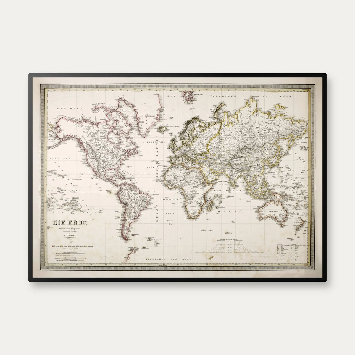 Jorden i Mercator's Projektion 1838 – billede 1