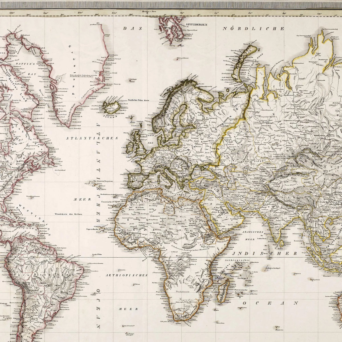 Jorden i Mercator's Projektion 1838 – billede 3
