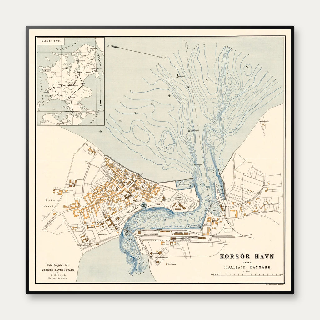 Korsør Havn 1893 - Søkort – billede 1