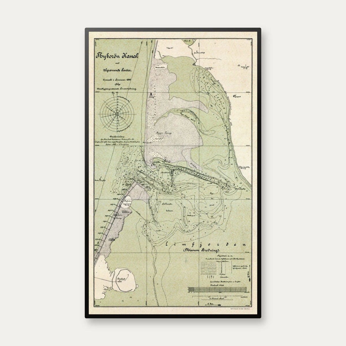 Thyborøn Kanal 1896 - Søkort - 45×74 cm – billede 1