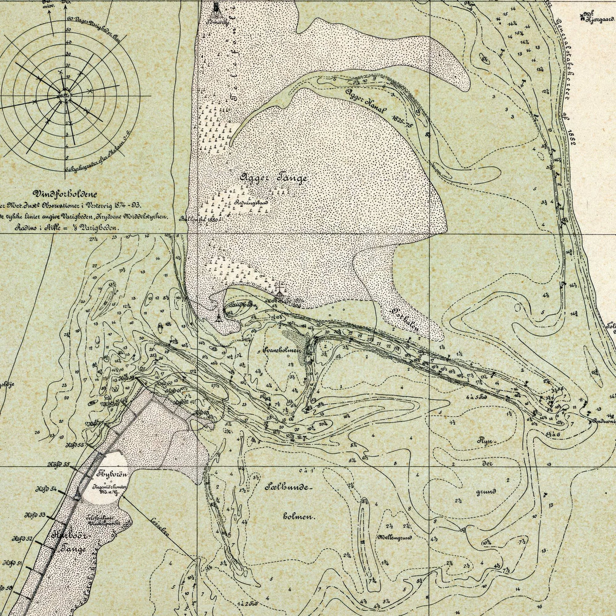 Thyborøn Kanal 1896 - Søkort - 45×74 cm – billede 4