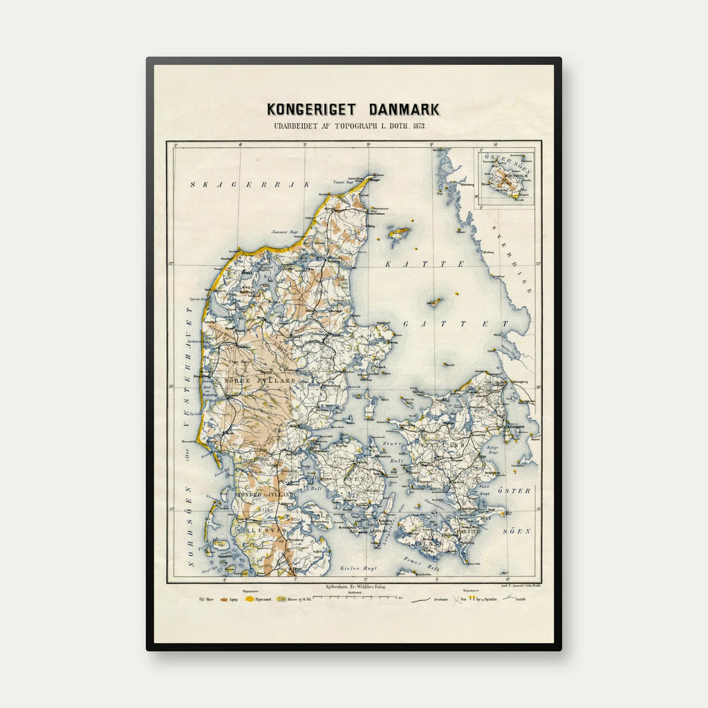 Kongeriget Danmark 1873 - Topografisk kort – billede 1