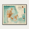 Skovareal i Danmark 1888 - 65×54 cm – billede 1