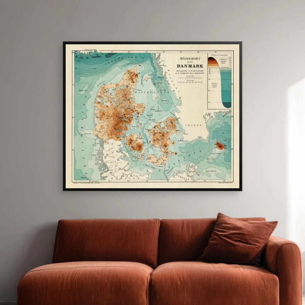 Skovareal i Danmark 1888 - 65×54 cm – billede 2