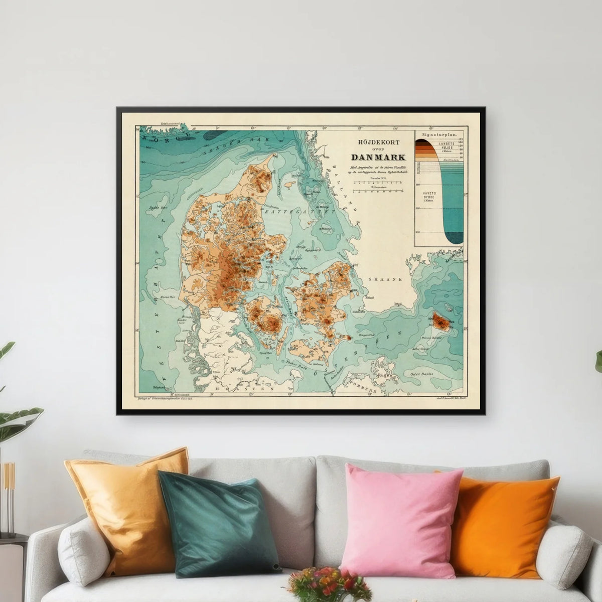 Skovareal i Danmark 1888 - 65×54 cm – billede 3