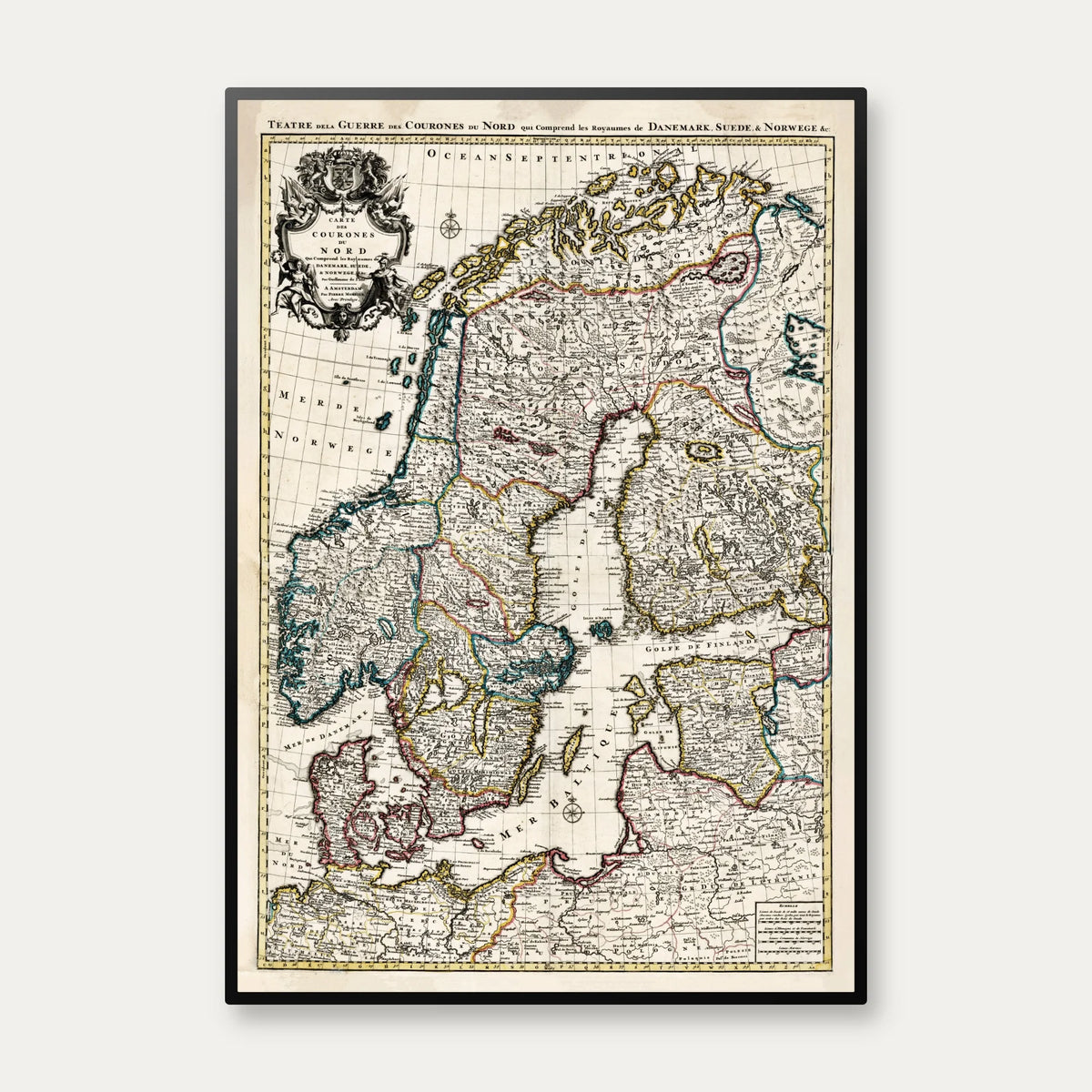 Carte des Courones du Nord 1720 - Skandinavien – billede 1