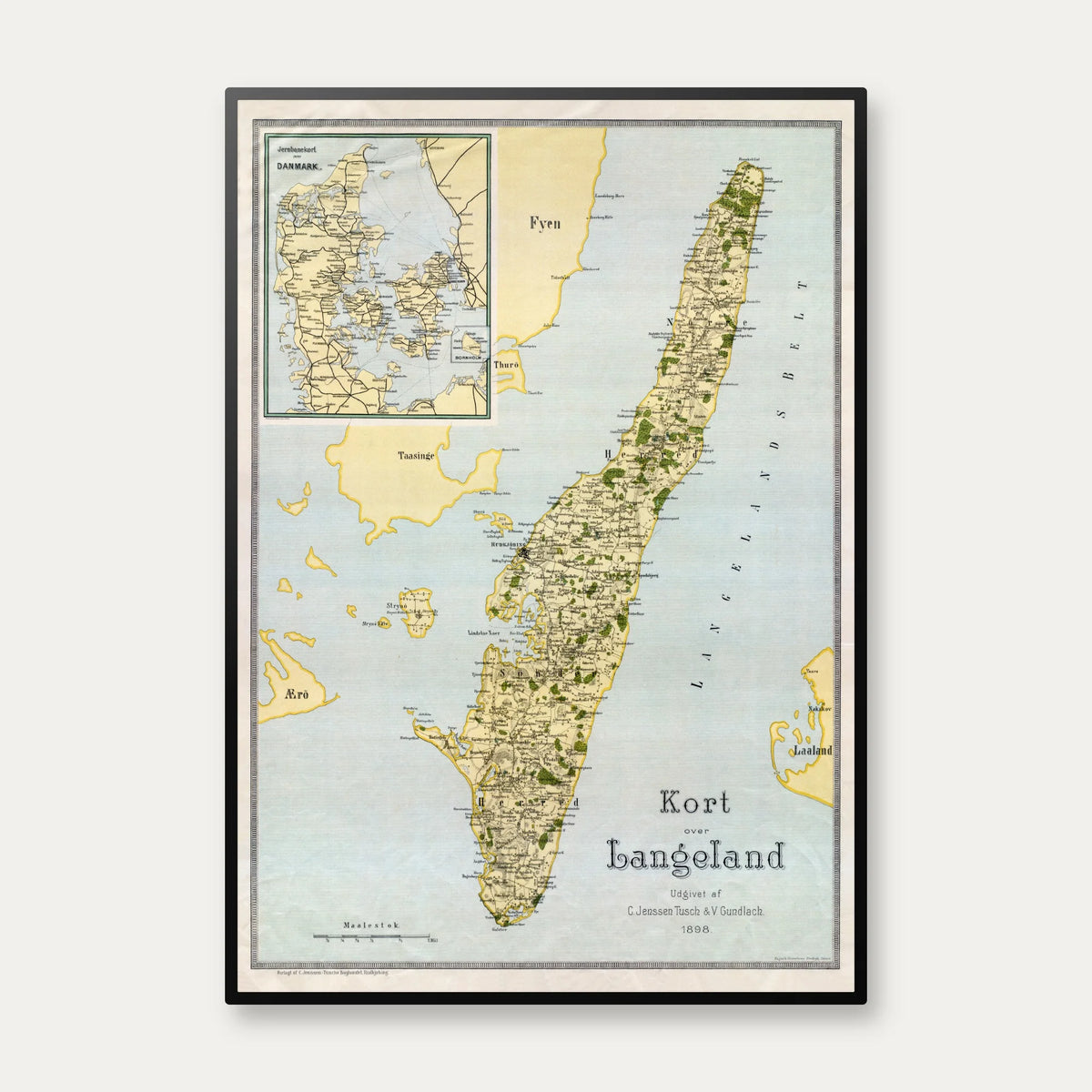 Langeland 1898 - Kort og plakat – billede 1