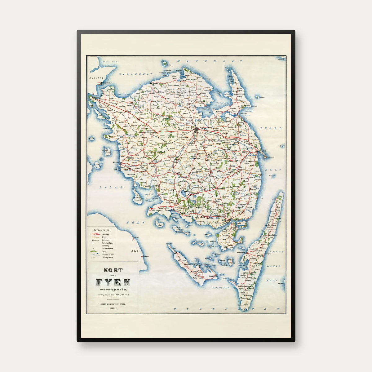 Fyn med omliggende Øer 1891 - Cykelkort – billede 1