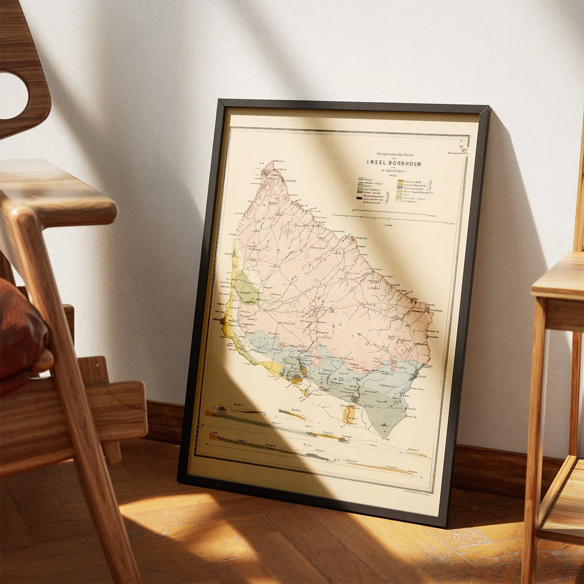 Geognostisk kort over Bornholm 1889 - Geologi – billede 3