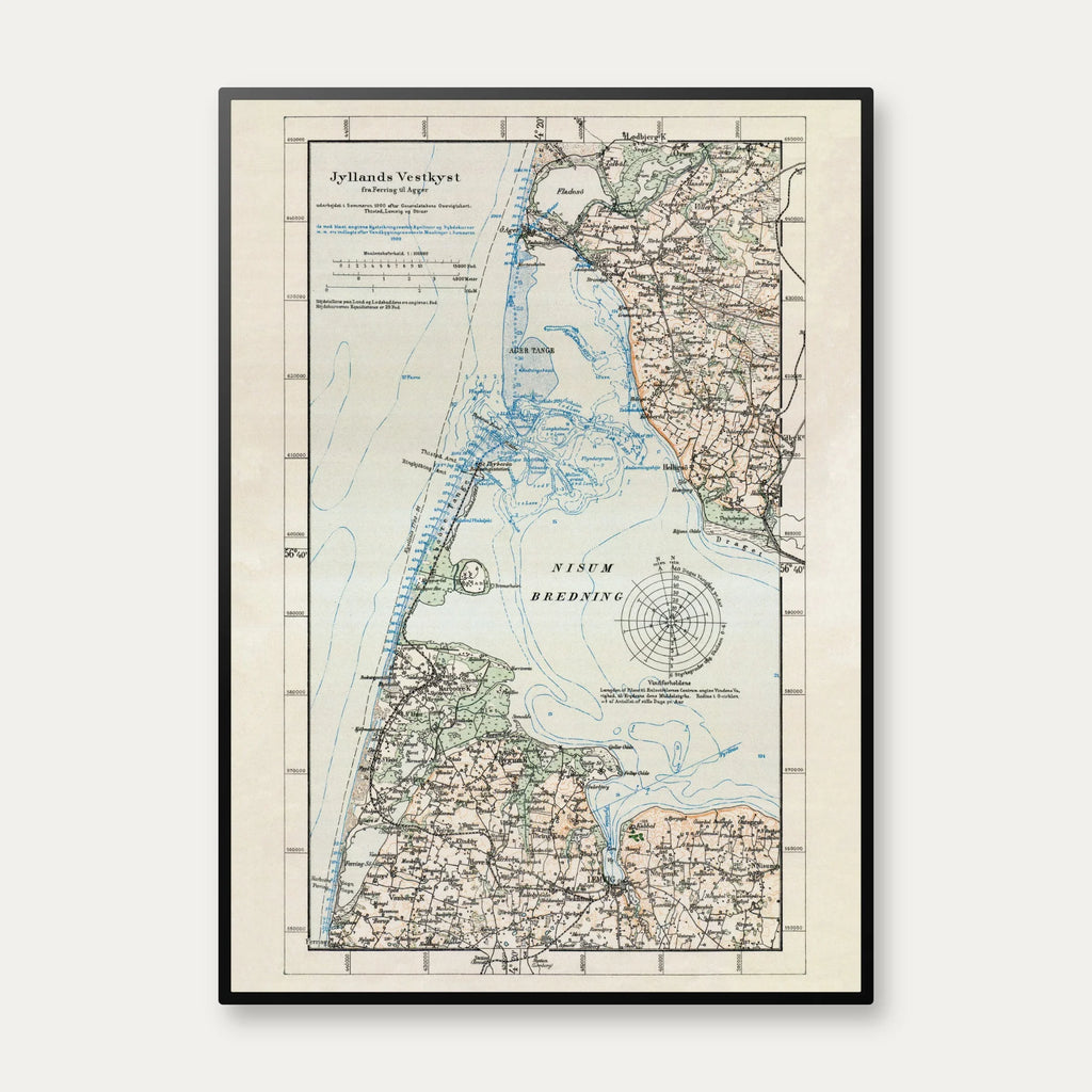 Jyllands Vestkyst 1900 - Kystsikring og topografi – billede 1