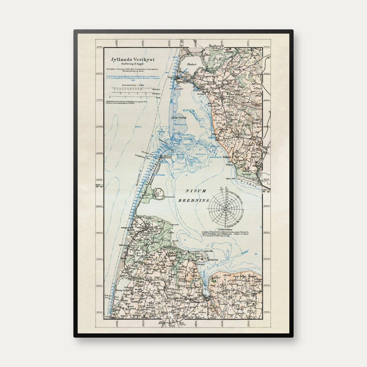 Jyllands Vestkyst 1900 - Kystsikring og topografi – billede 1