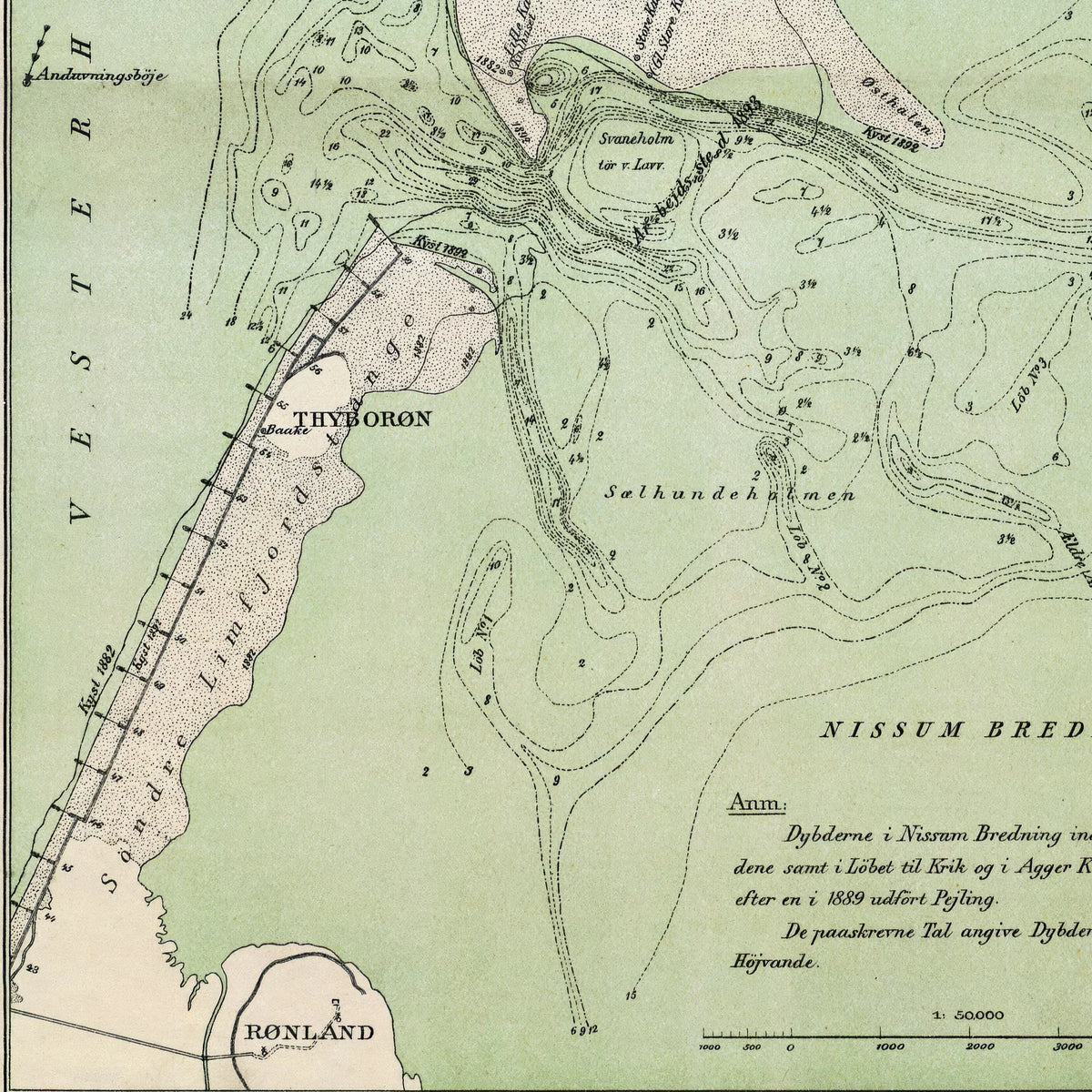 Thyborøn Kanal 1892 - Søkort – billede 4