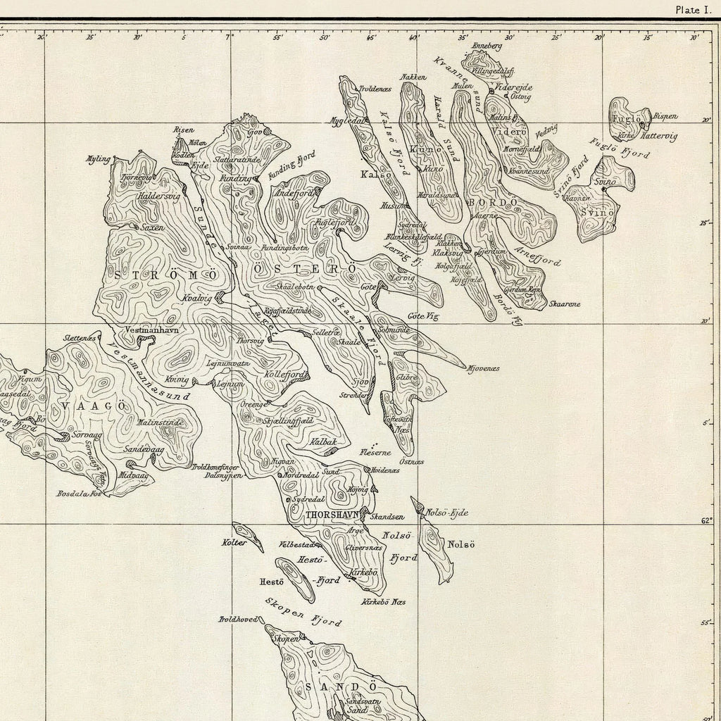 Færøerne 1900 - Topografisk kort – billede 4