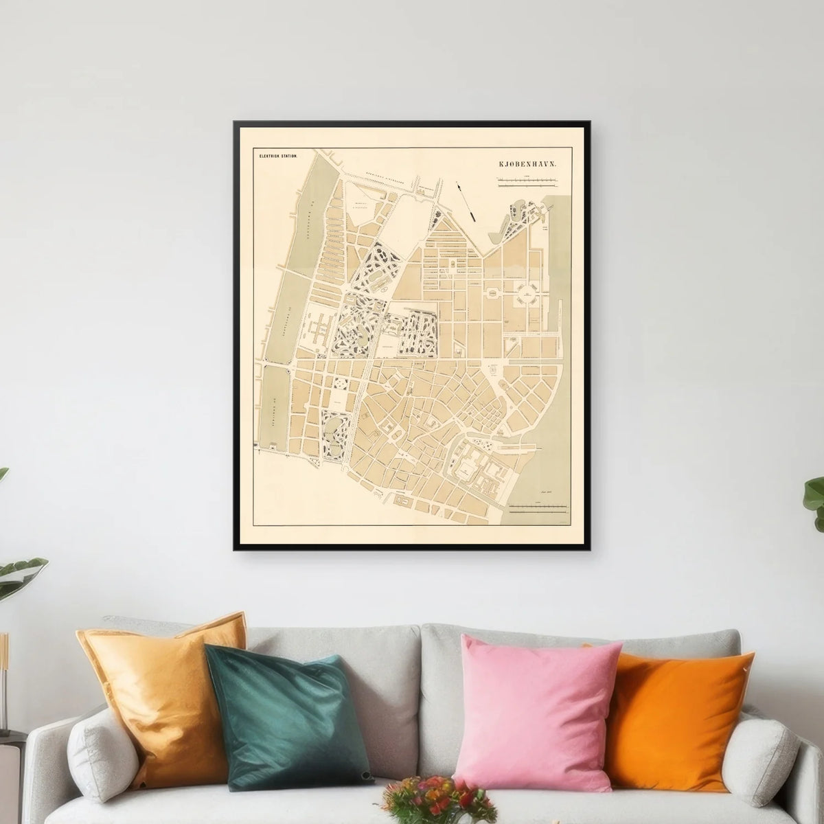Bykort over København 1897 - 50×60 cm – billede 3