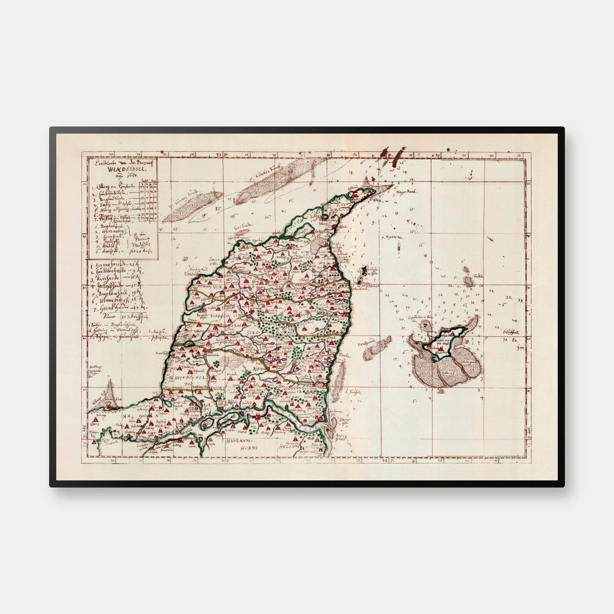 Landkort over Vendsyssel - 1650 – billede 1