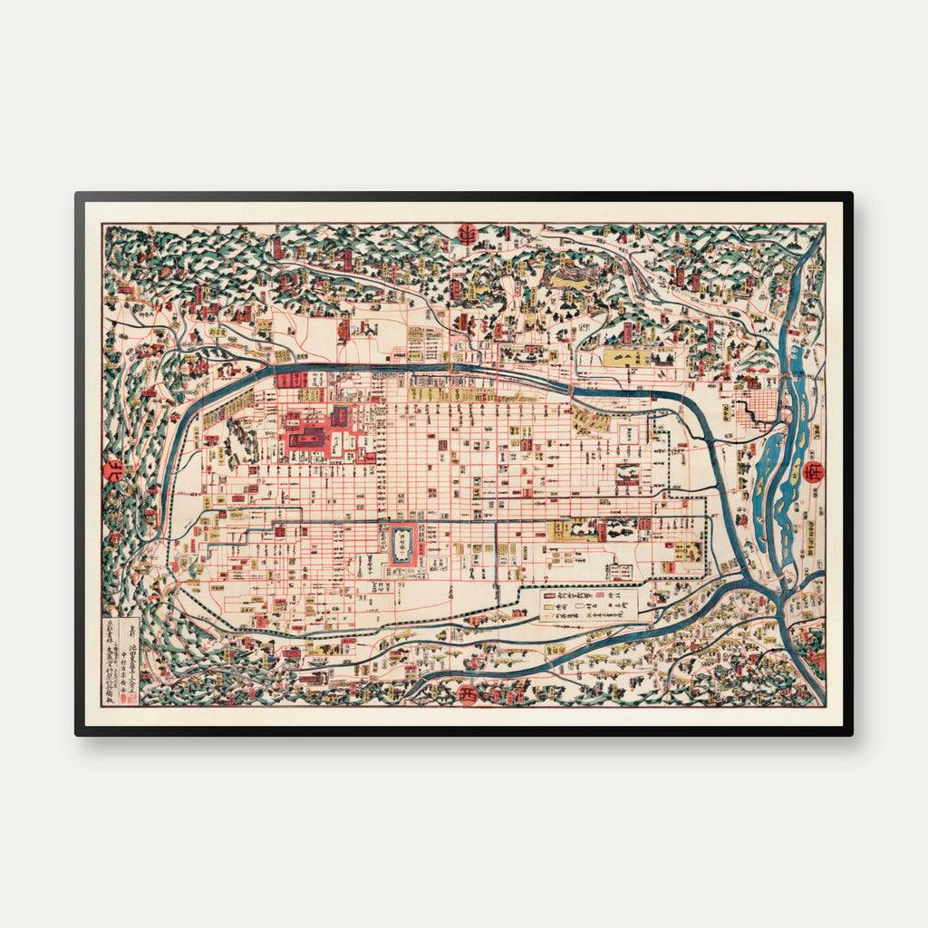 Kort over Kyoto, Japan - 1863 – billede 1