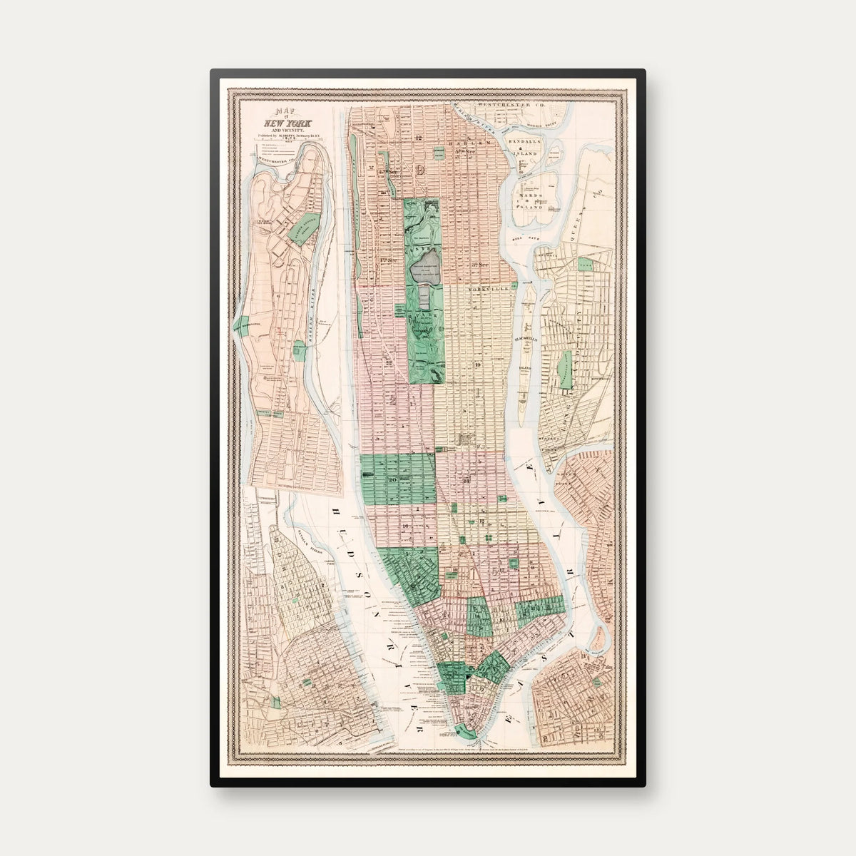 New York 1875 - Bykort - 45×75 cm – billede 1