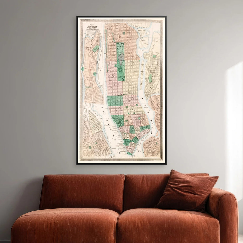 New York 1875 - Bykort - 45×75 cm – billede 2