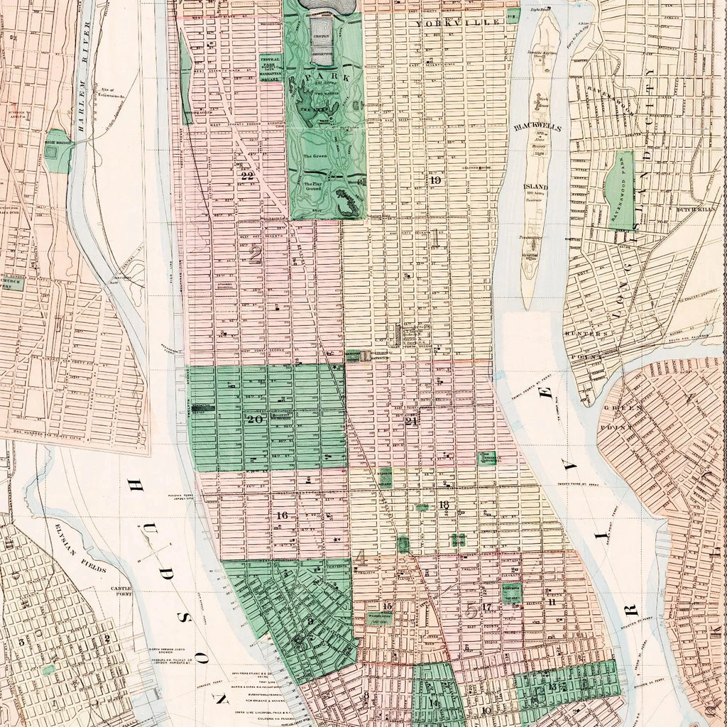 New York 1875 - Bykort - 45×75 cm – billede 4