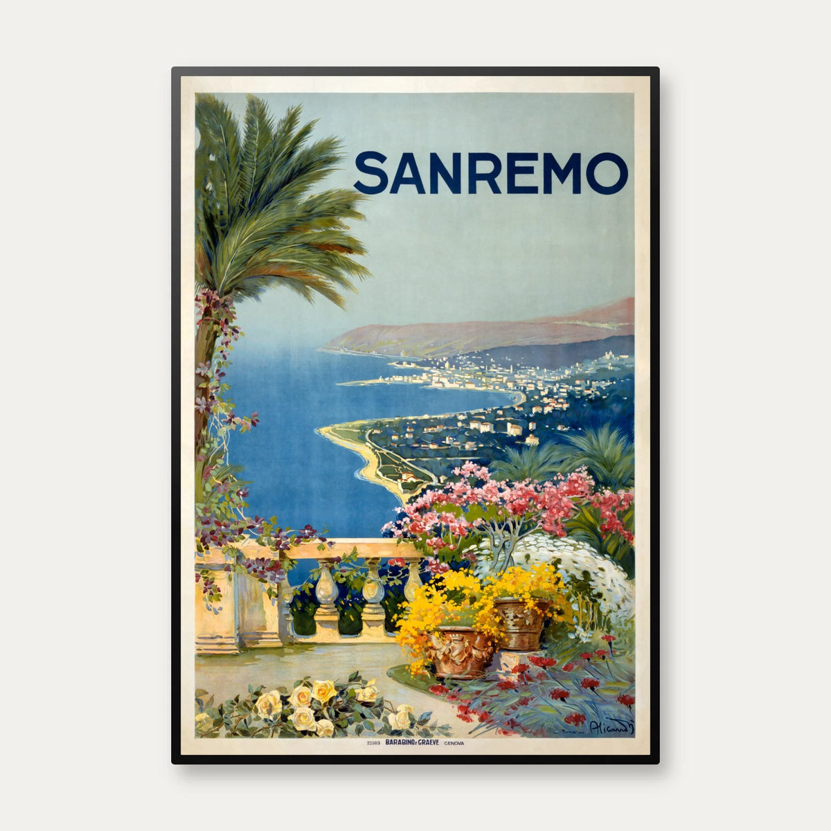 Sanremo Italien - Reklameplakat – billede 1