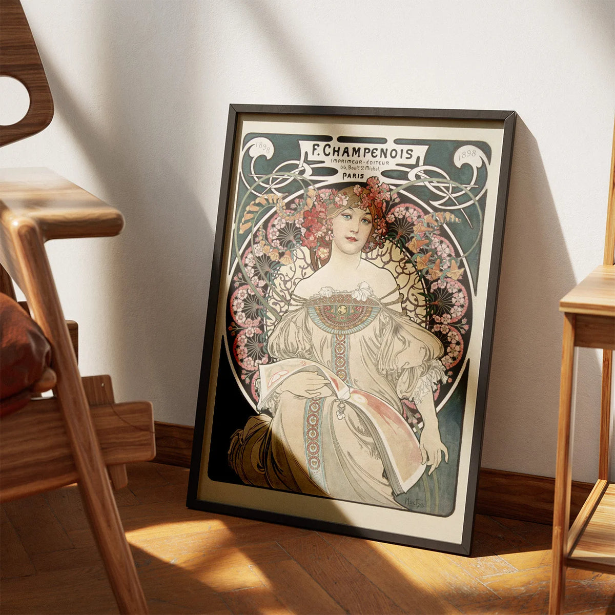 F. Champenois - Mucha - Vintage plakat – billede 3