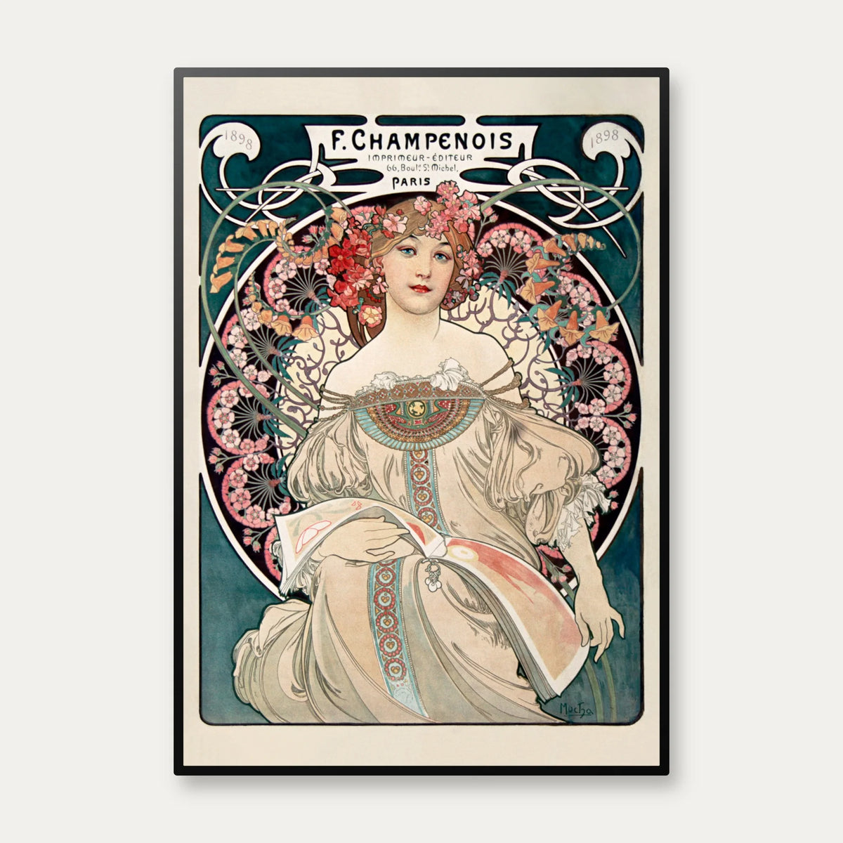 F. Champenois - Mucha - Vintage plakat – billede 1