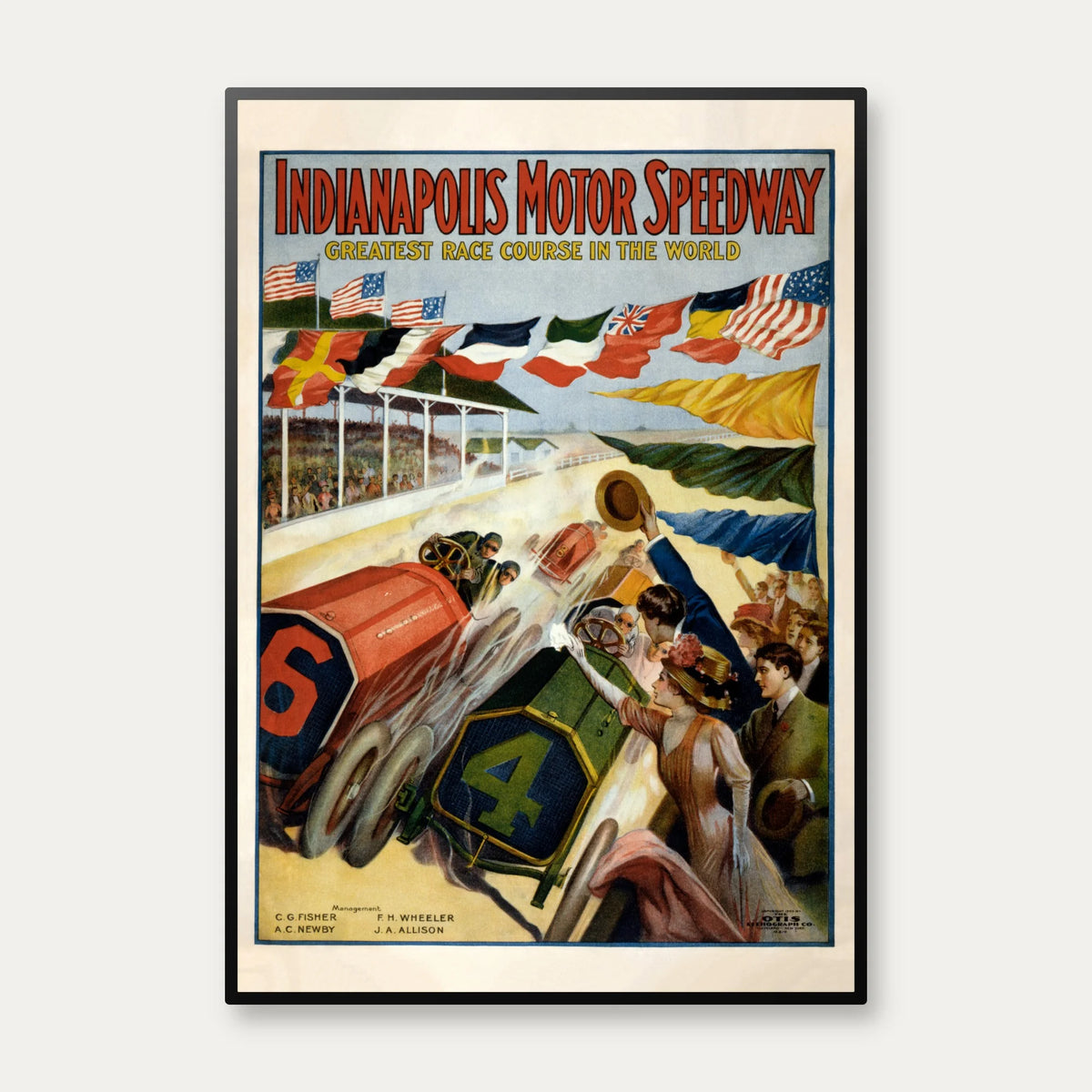 Indianapolis Motor Speedway - reklameplakat - 1909 – billede 1