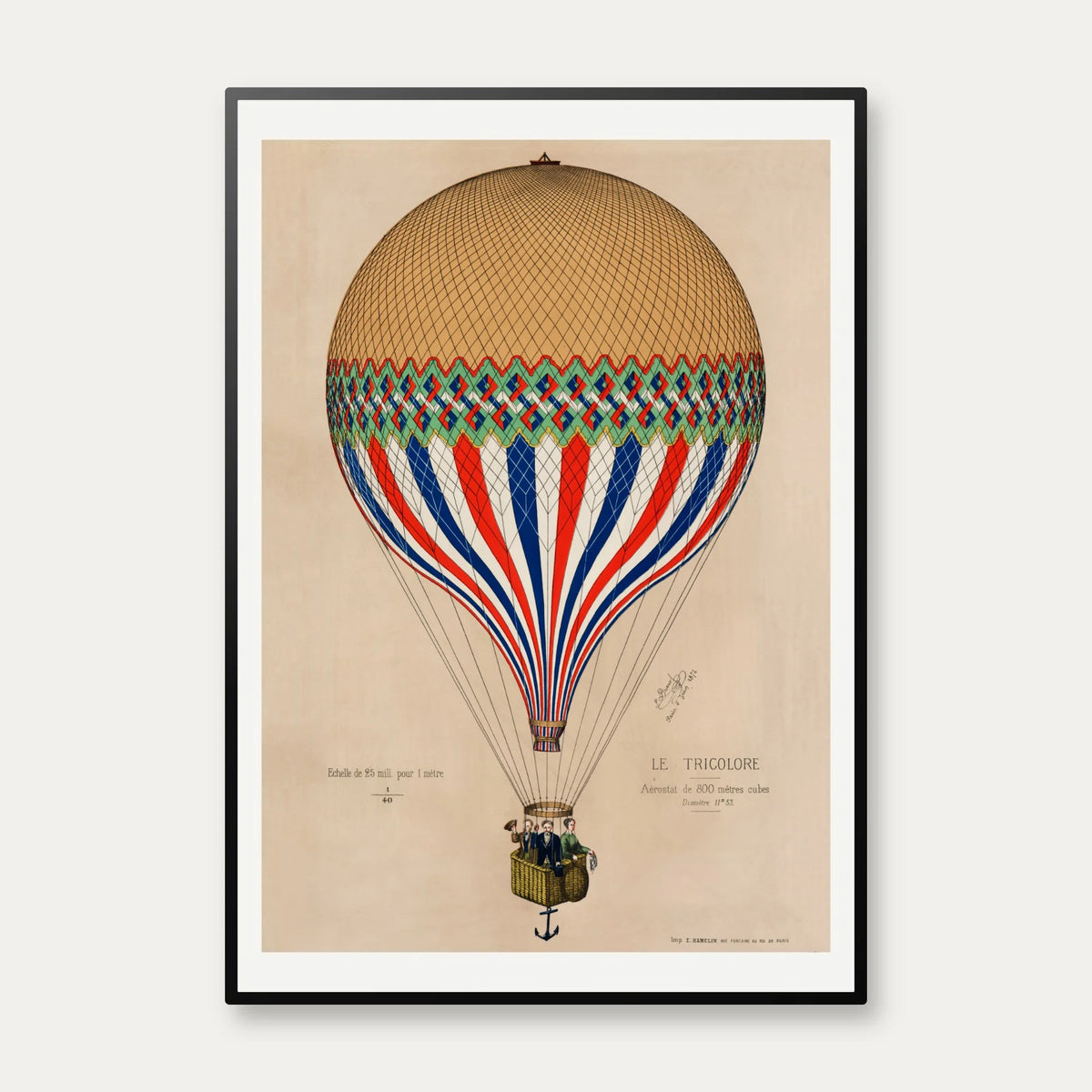 Trikolore - luftballon over Paris - 1874 – billede 1