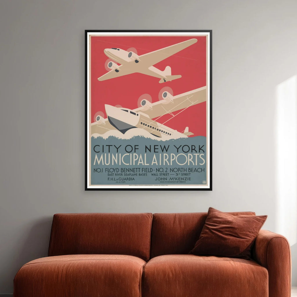 New Yorks lufthavne - 55×70 cm – billede 2