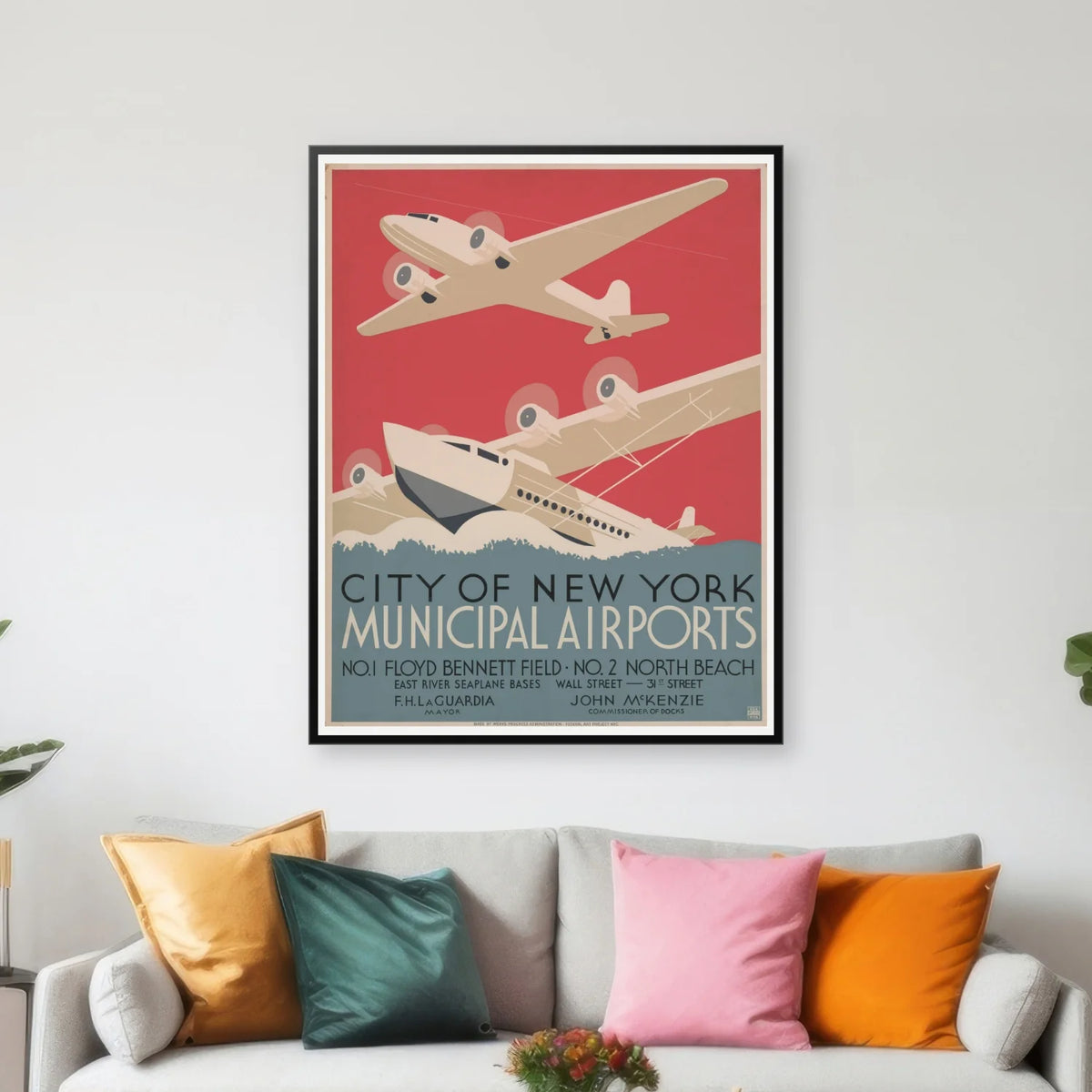 New Yorks lufthavne - 55×70 cm – billede 3