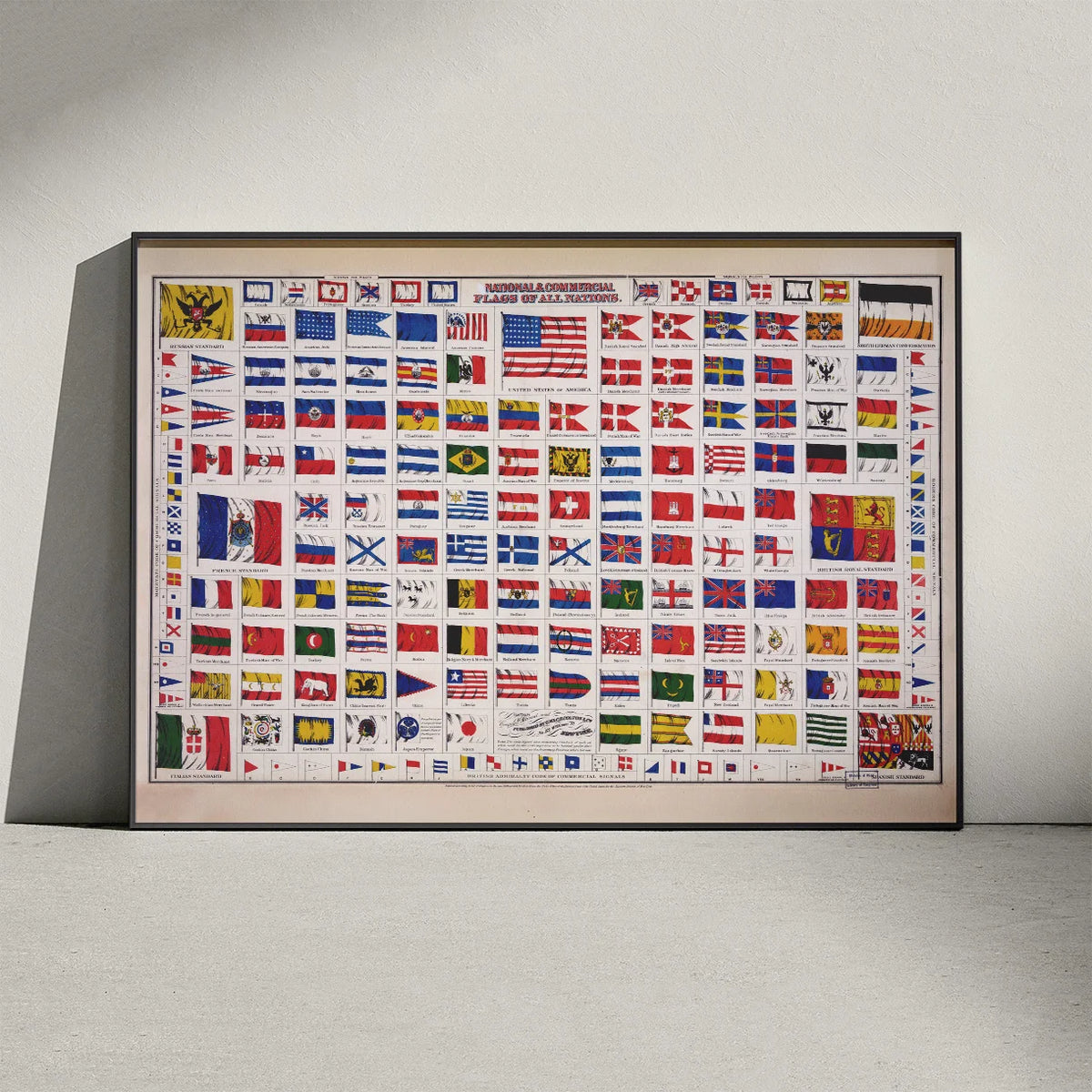 National & Commercial Flags of All Nations - vintage flagplakat – billede 2