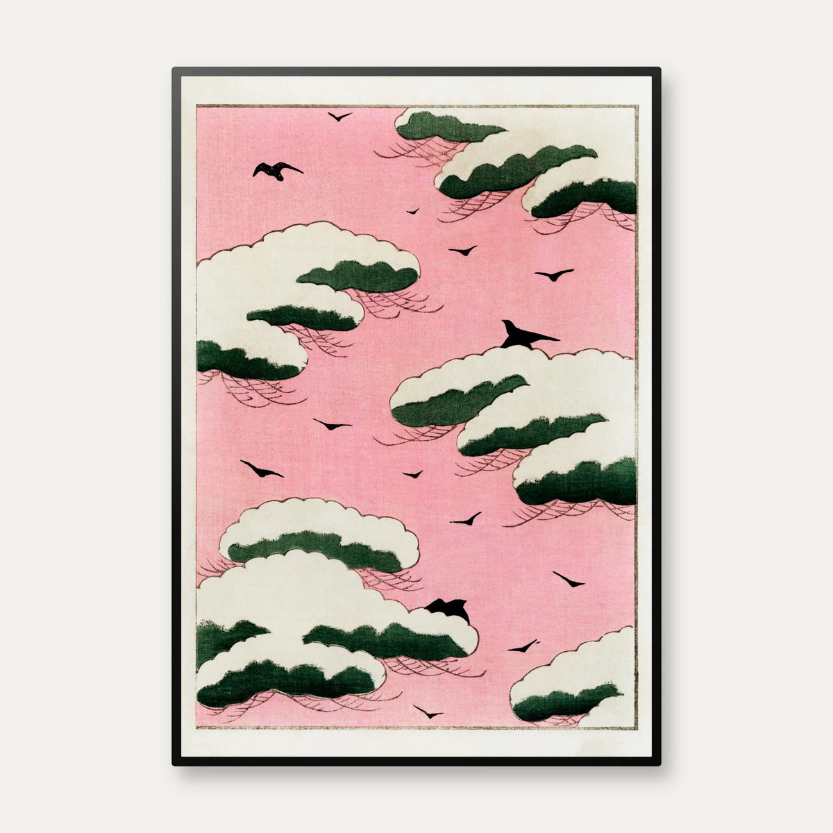 Pink Sky - japansk mønsterillustration – billede 1
