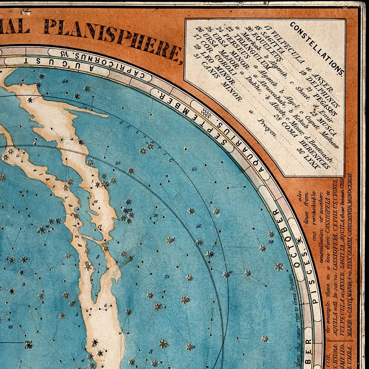 Planisfære - stjernekort - vintage astronomi – billede 4