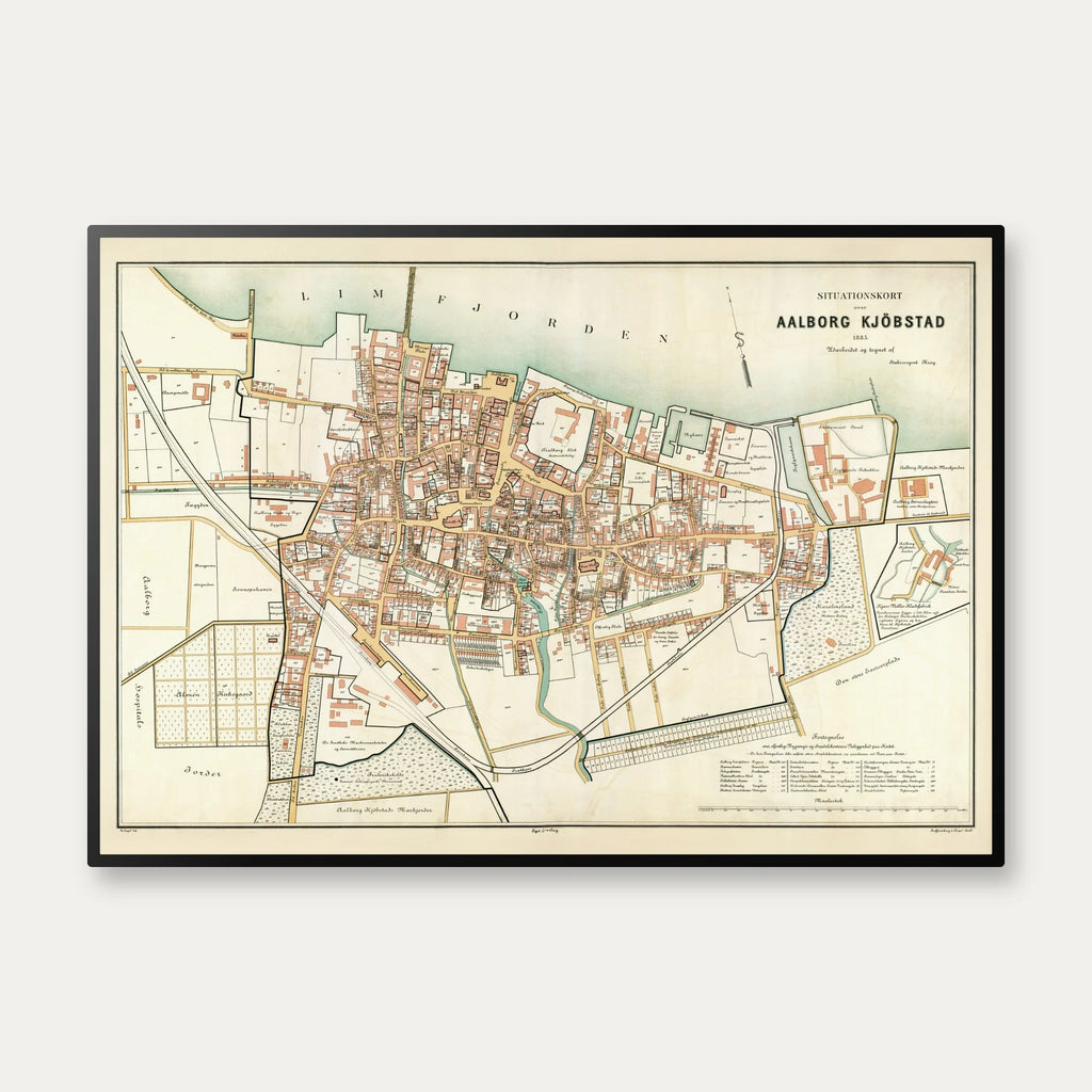 Situationskort over Aalborg Kjøbstad 1885 - Kort – billede 1