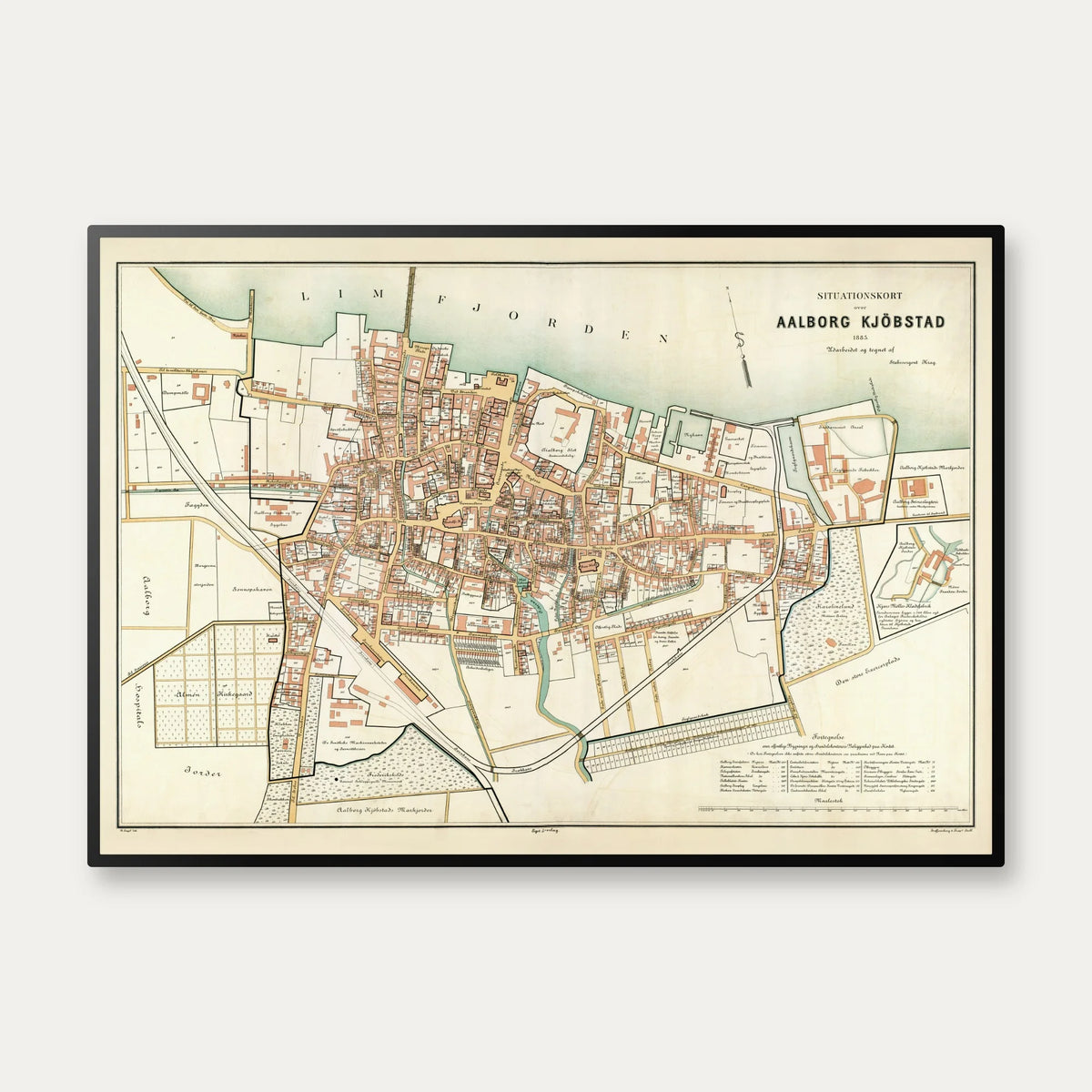 Situationskort over Aalborg Kjøbstad 1885 - Kort – billede 1